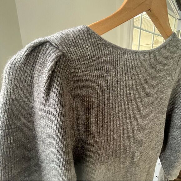 French Connection Long Sleeve Sweater Mini Dress in Gray Size Medium NWT - Picture 4 of 8